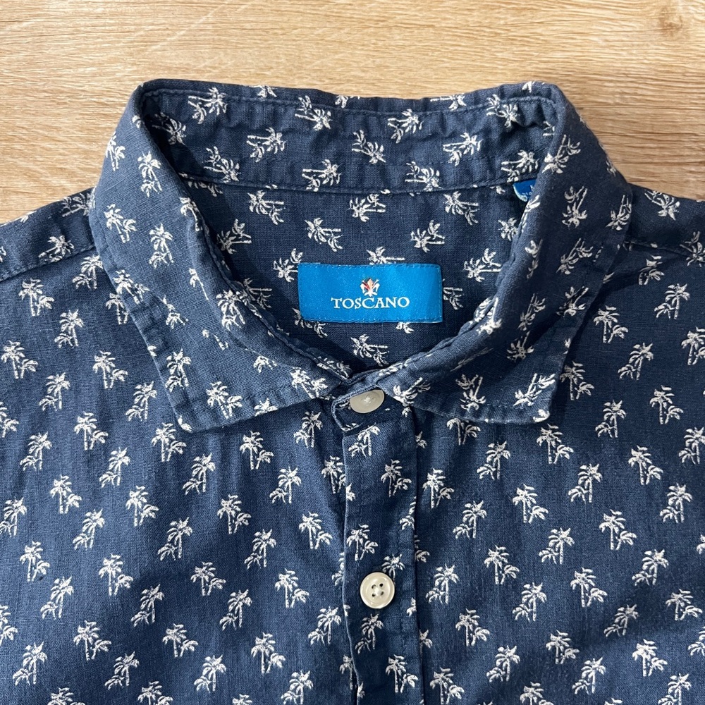 Blue Printed TOSCANO Men's Shirt - Picture 2 of 6